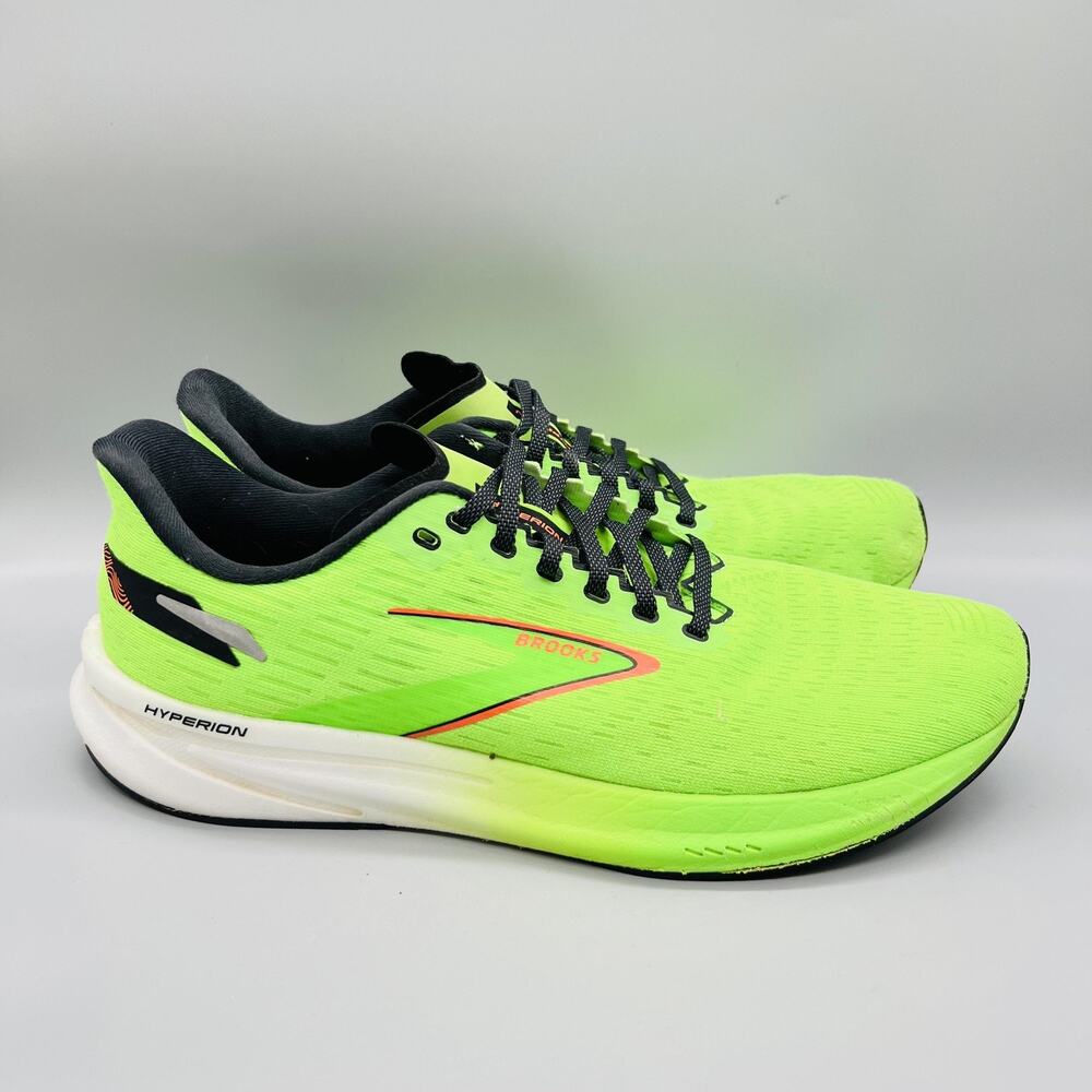 Brooks Shoes Mens 12 Green Mesh Hyperion Road Running Athletic Sneakers Comfort